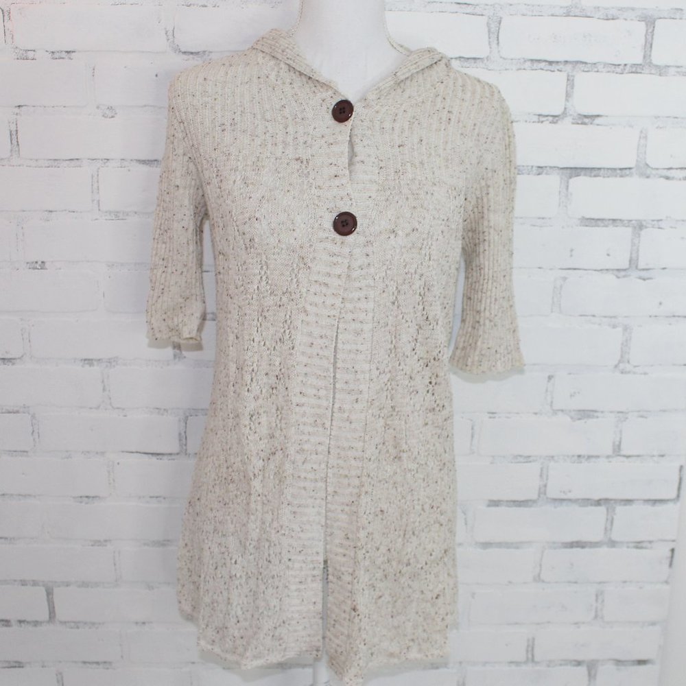 Sweater Project Tan and Brown Long Cardigan